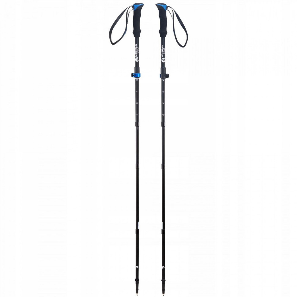 Треккинговые палки Goat Pro+ Mountain MG0007, 43-130 см, Black/Blue