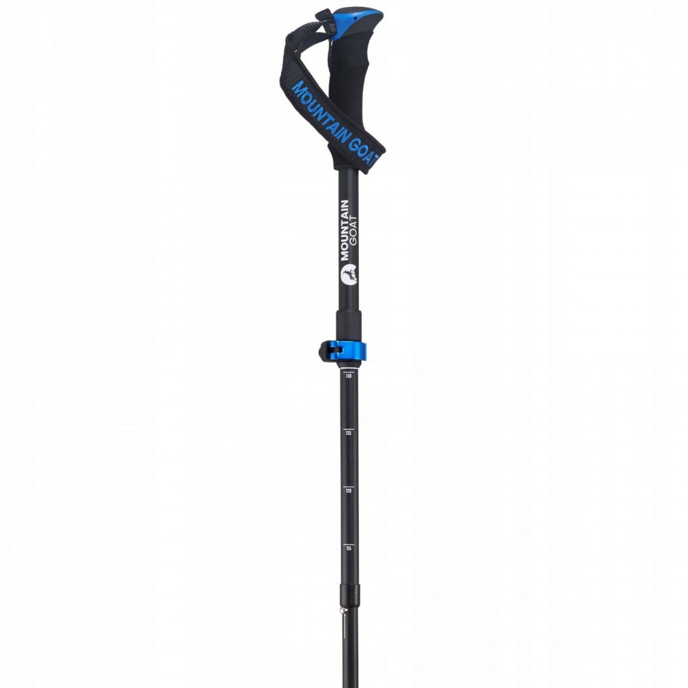 Треккинговые палки Goat Pro+ Mountain MG0007, 43-130 см, Black/Blue