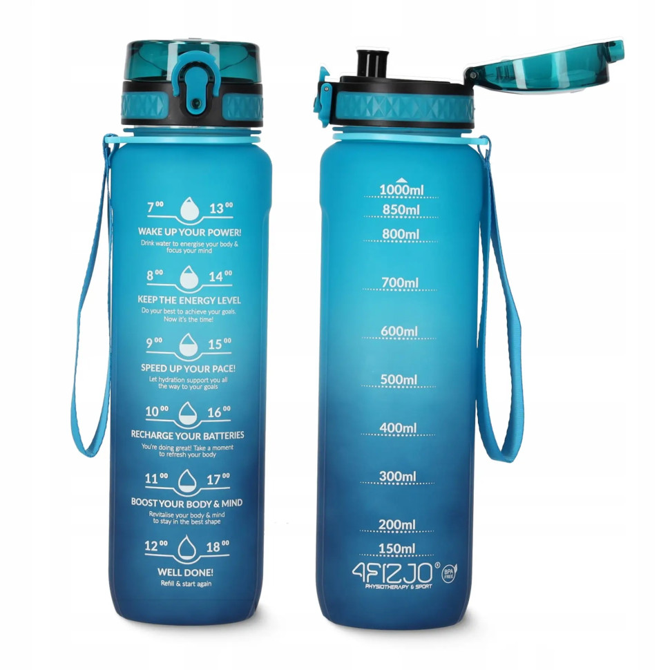 Спортивная бутылка для воды 4FIZJO 4FJ0631 Sky Blue/Blue 1000 мл