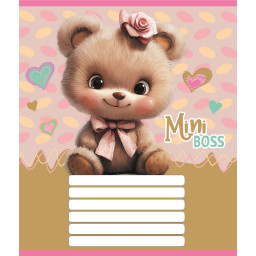 Тетрадь ученическая "Мини мишки" Leader 012-510157C-1 в косую линию, 12 листов (959051)