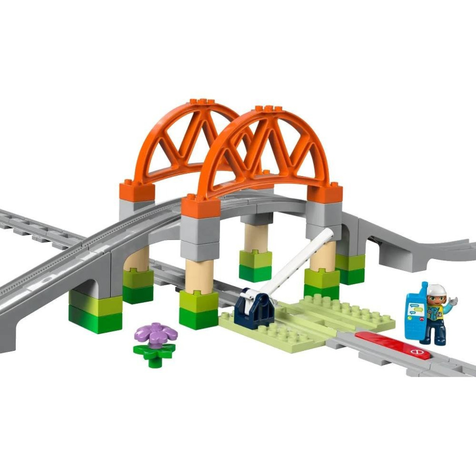 Конструктор Дополнительный набор. Железнодорожный мост и пути LEGO 10426, 42 детали