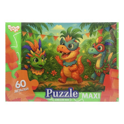 Детские пазлы-макси "Праздник динозавров" Danko Toys Mx60-12-13, 60 элементов