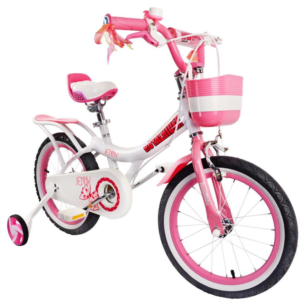 Дитячий велосипед Princess Jenny Girl Steel Royal Baby RB18G-4 біло-рожевий