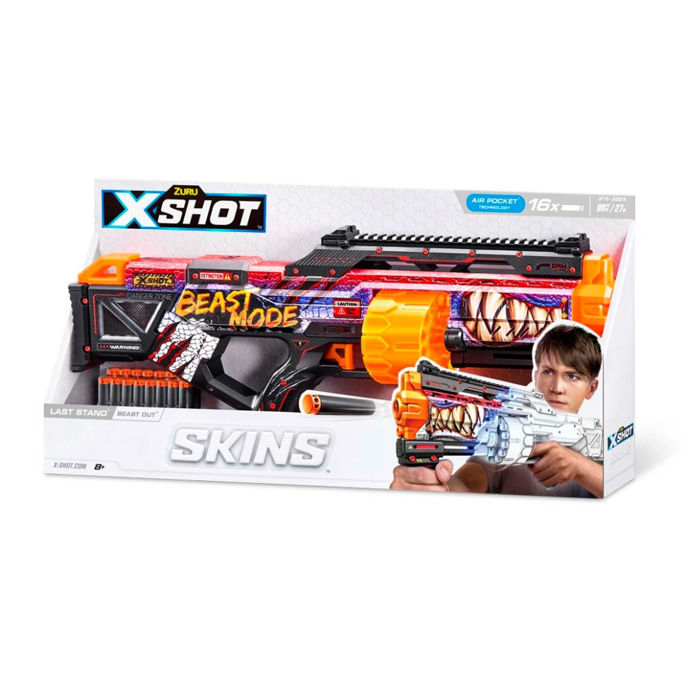 Швидкострільний бластер Skins Last Stand Beast Out X-Shot Zuru 36518J 16 патронів