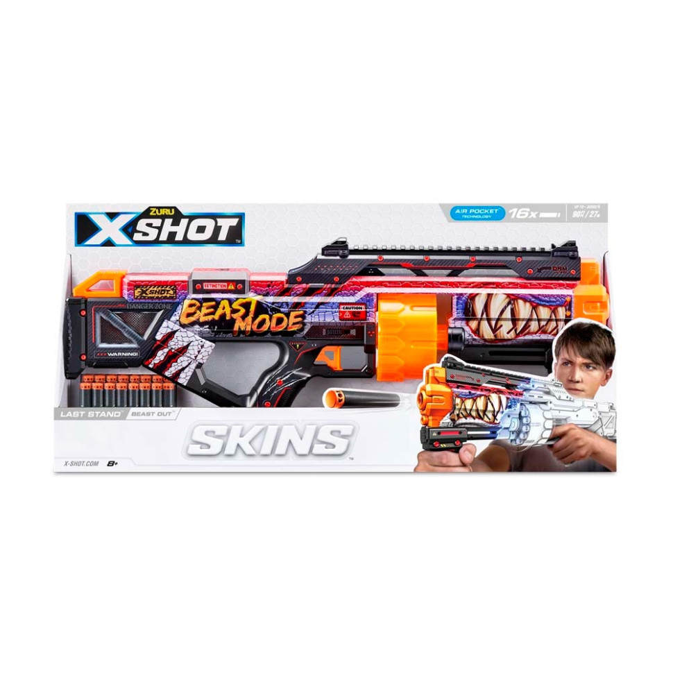Швидкострільний бластер Skins Last Stand Beast Out X-Shot Zuru 36518J 16 патронів