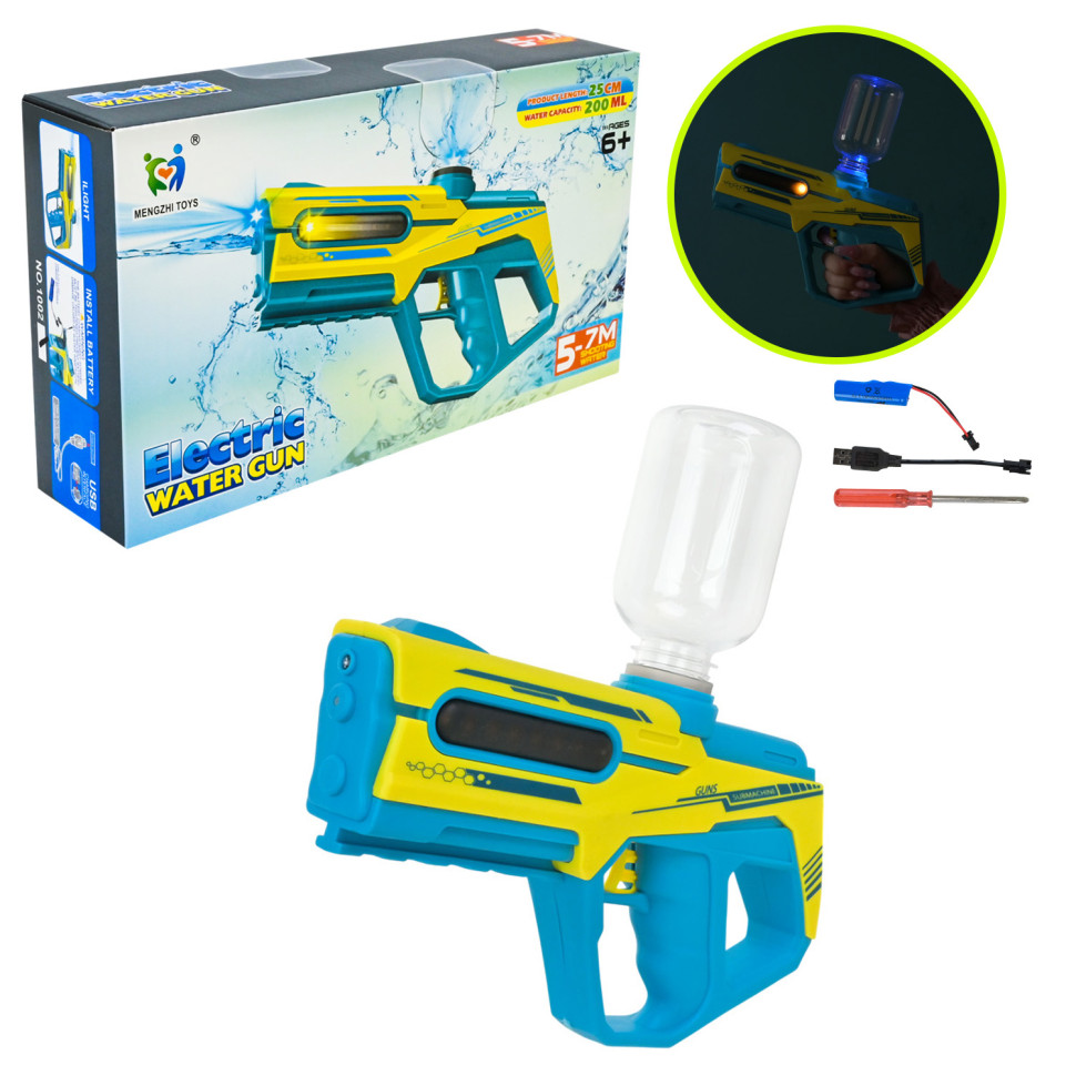 Електричний водний бластер Bambi 1002(Yellow) 200 мл, зі світлом та звуком