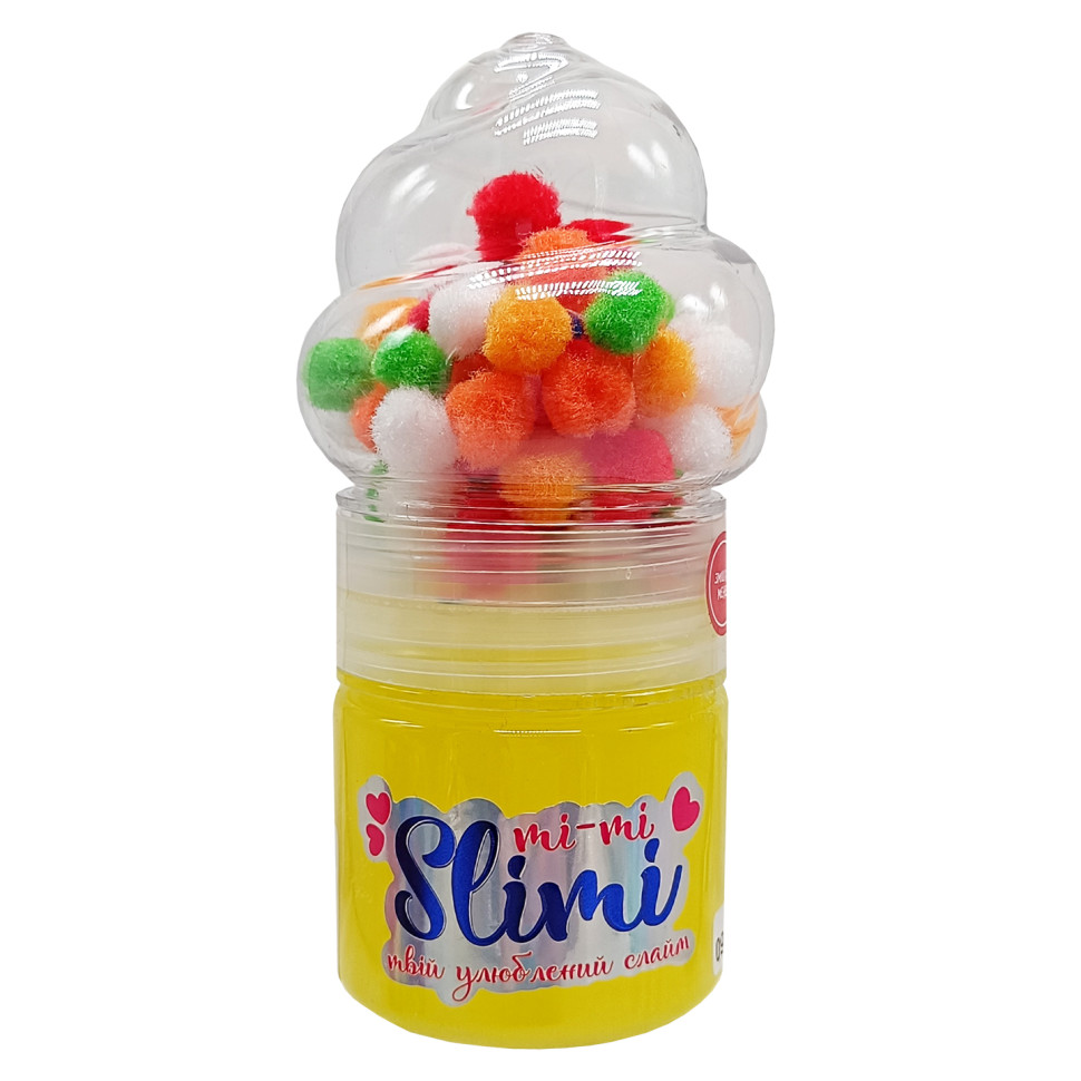 Игрушка-антистресс Слайм Mi-mi Slimi Strateg 71827ST(Yellow) с помпонами