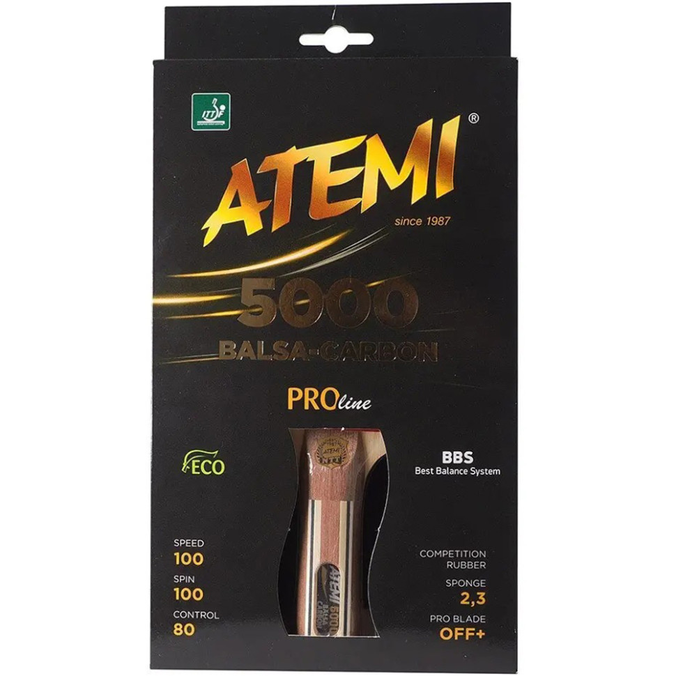 Ракетка для настольного тенниса 5000 PRO Balsa-Carbon ECO-Line Atemi at-10060
