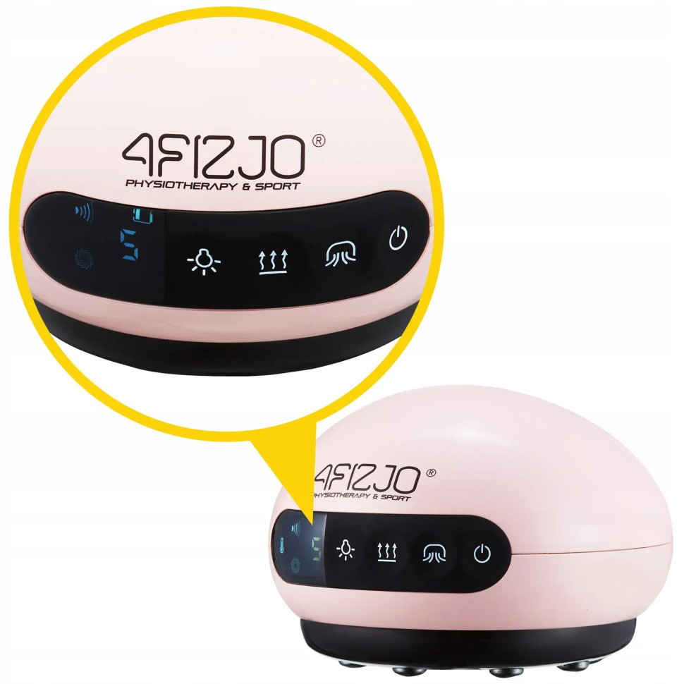 Массажная вакуумная банка 4FIZJO 4FJ0518 аккумуляторная с ИК прогревом Pink