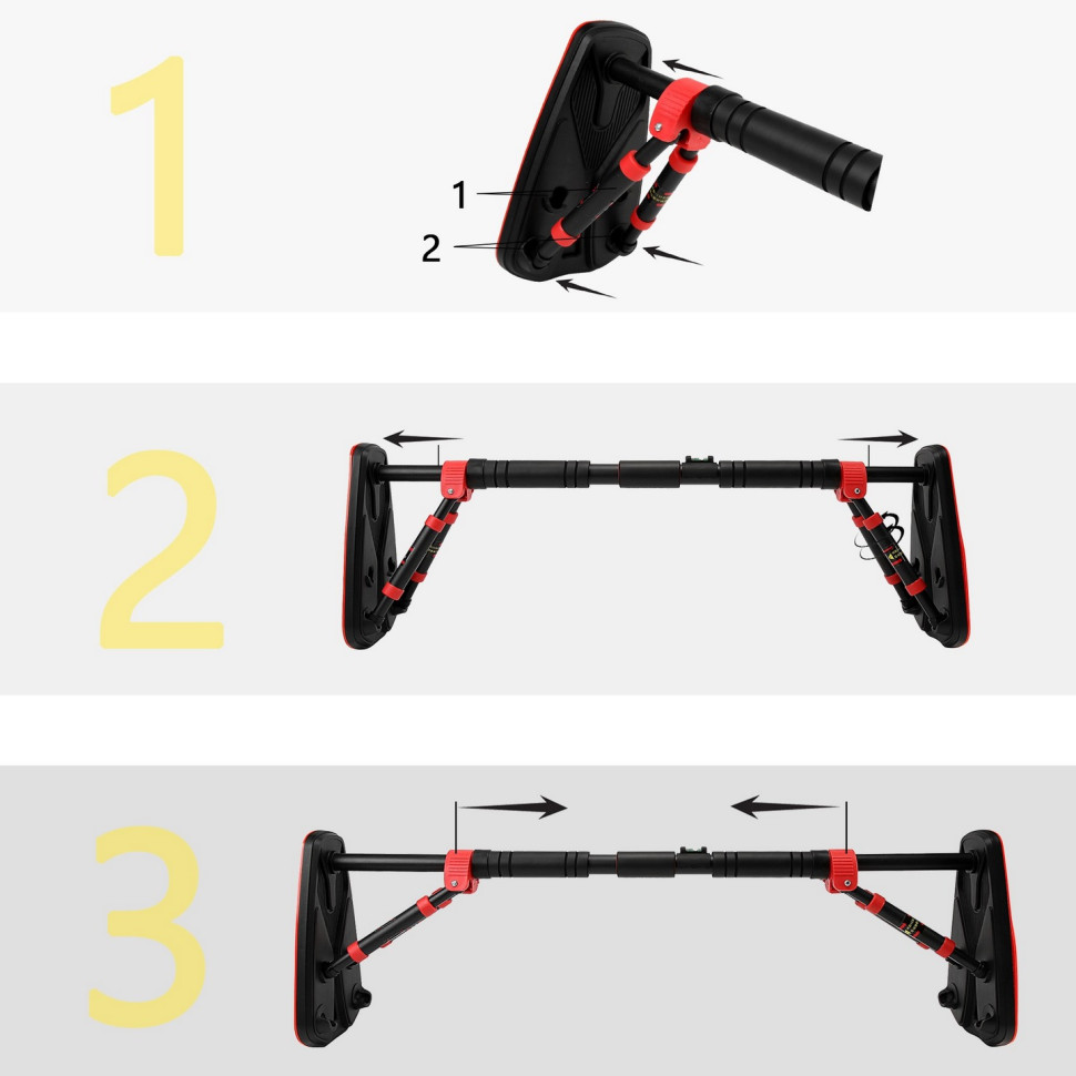 Турник раздвижной Elite+ Cornix XR-0294 Black/Red, размер 80 х 120 см