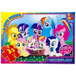 Детский пазл "My little PONY" G-Toys MLP033 постер, 35 элементов