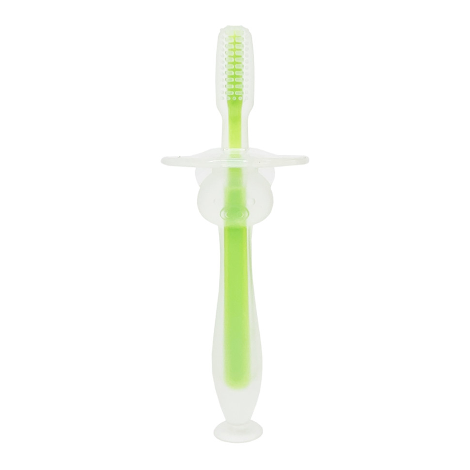 Силіконова зубна щітка Mumlove Mega Zayka MGZ-0707(Green) з обмежувачем