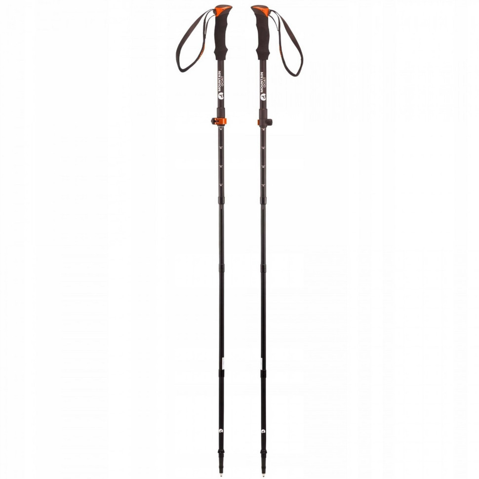 Треккинговые палки Goat Pro+ Mountain MG0008, 43-130 см, Black/Orange