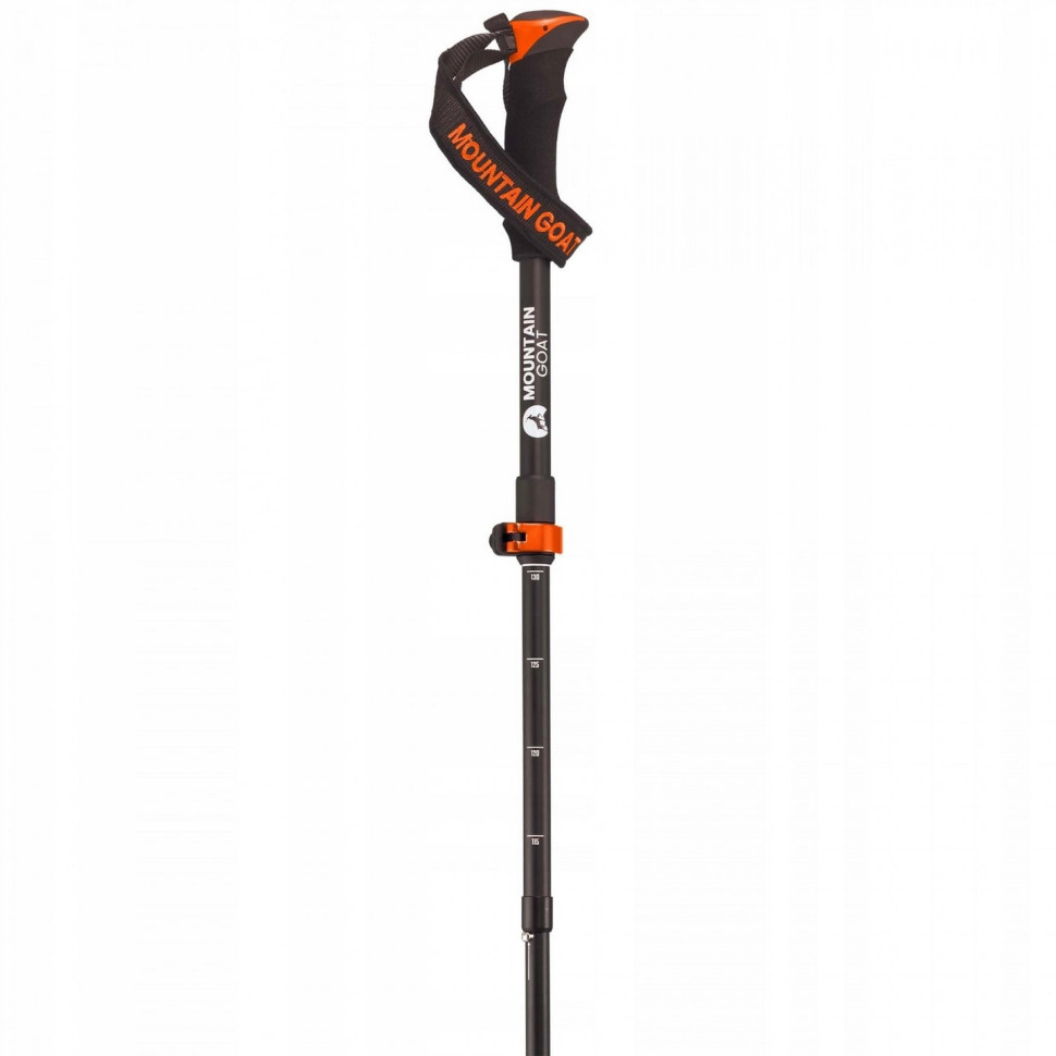 Треккинговые палки Goat Pro+ Mountain MG0008, 43-130 см, Black/Orange