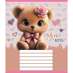 Тетрадь ученическая "Мини мишки" Leader 012-510157C-2 в косую линию, 12 листов (959051)