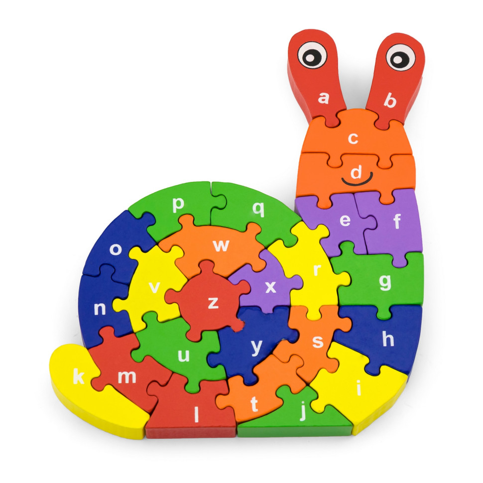 Дерев'яний пазл Равлик Viga Toys 55252 по літерах