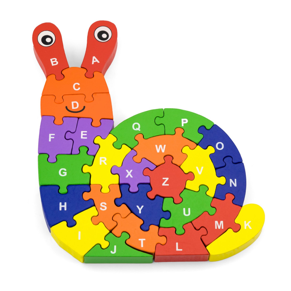 Дерев'яний пазл Равлик Viga Toys 55252 по літерах