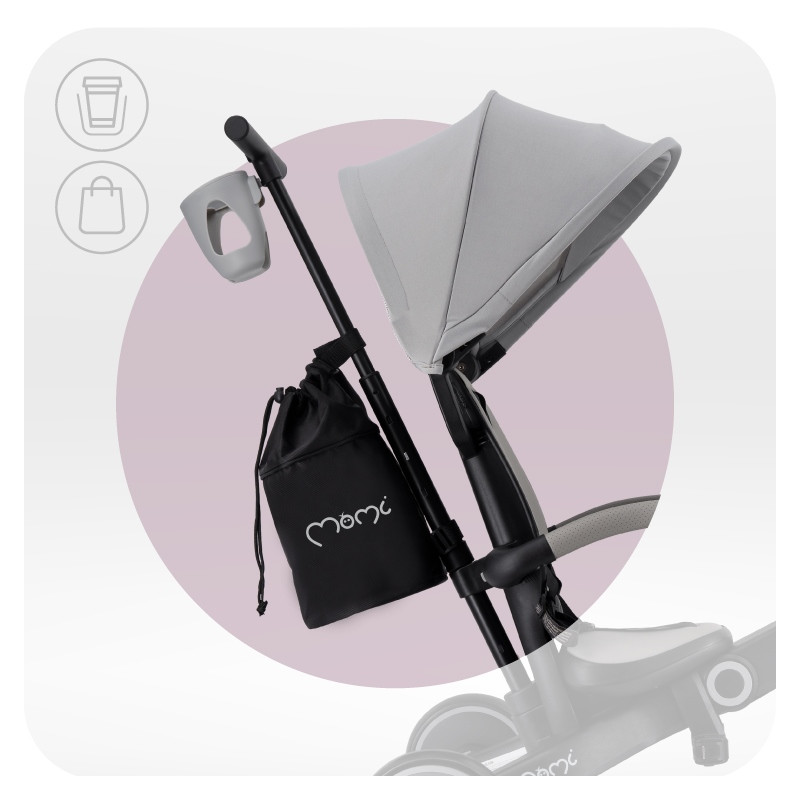 Дитячий триколісний велосипед 4 в 1 SOLIVIA MoMi ROTR00017 grey