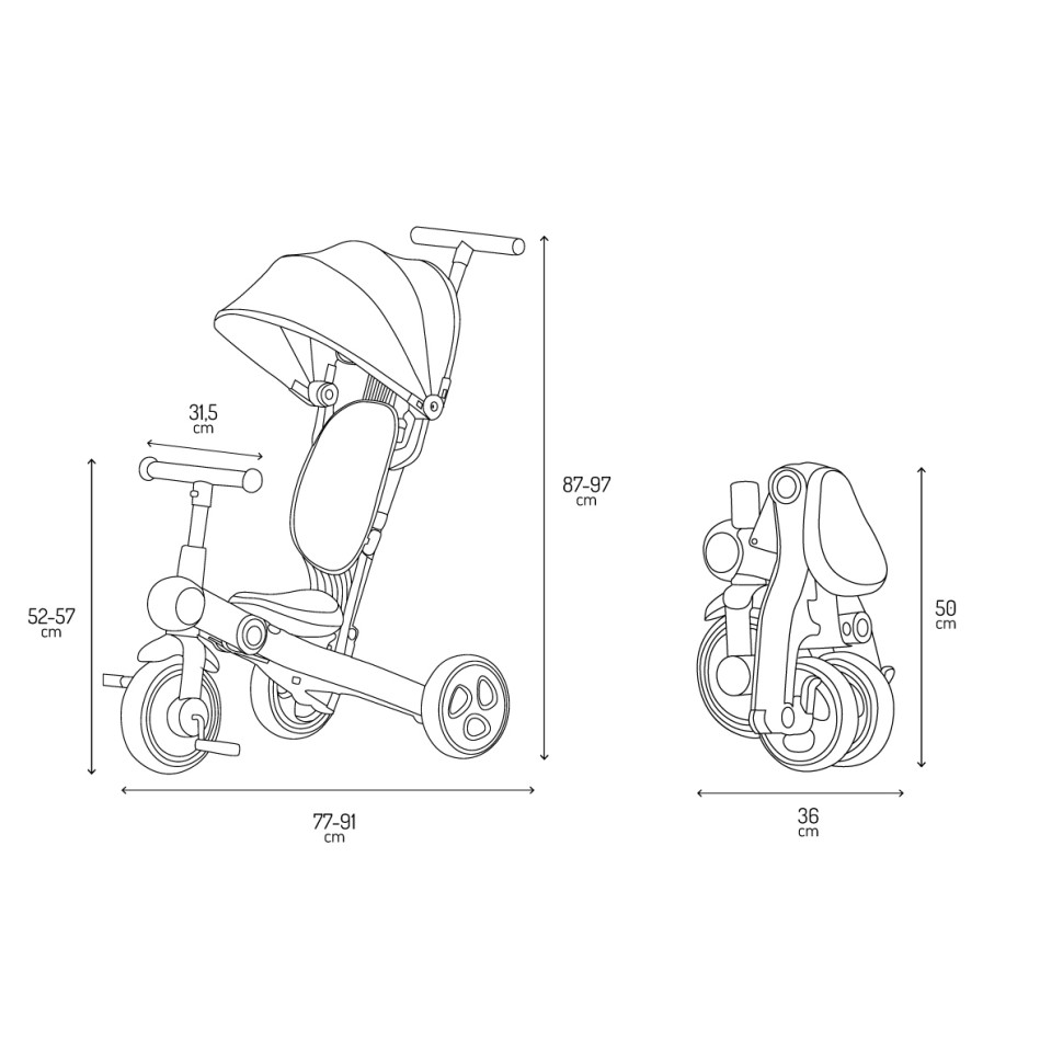 Дитячий триколісний велосипед 4 в 1 SOLIVIA MoMi ROTR00017 grey