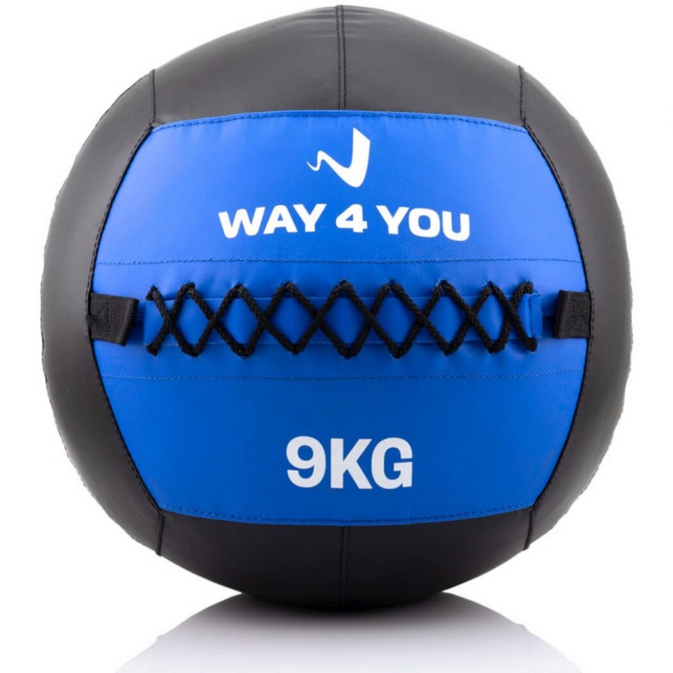 Набивной мяч (медбол) Way4you w40147 черно-синий 9 кг