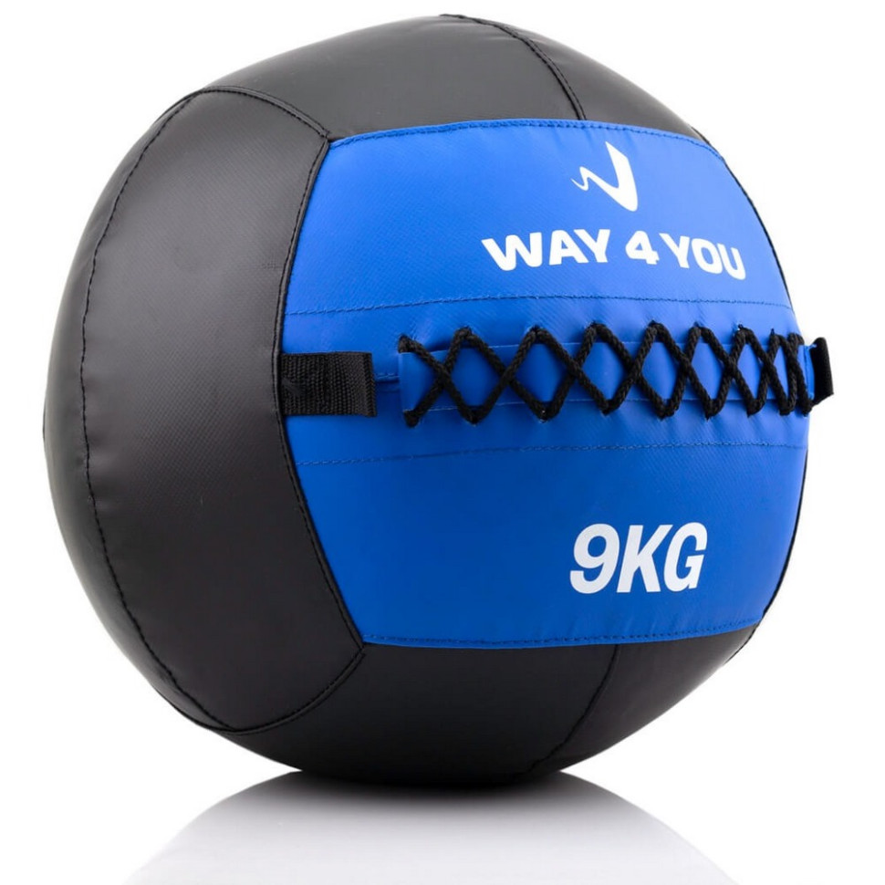 Набивной мяч (медбол) Way4you w40147 черно-синий 9 кг