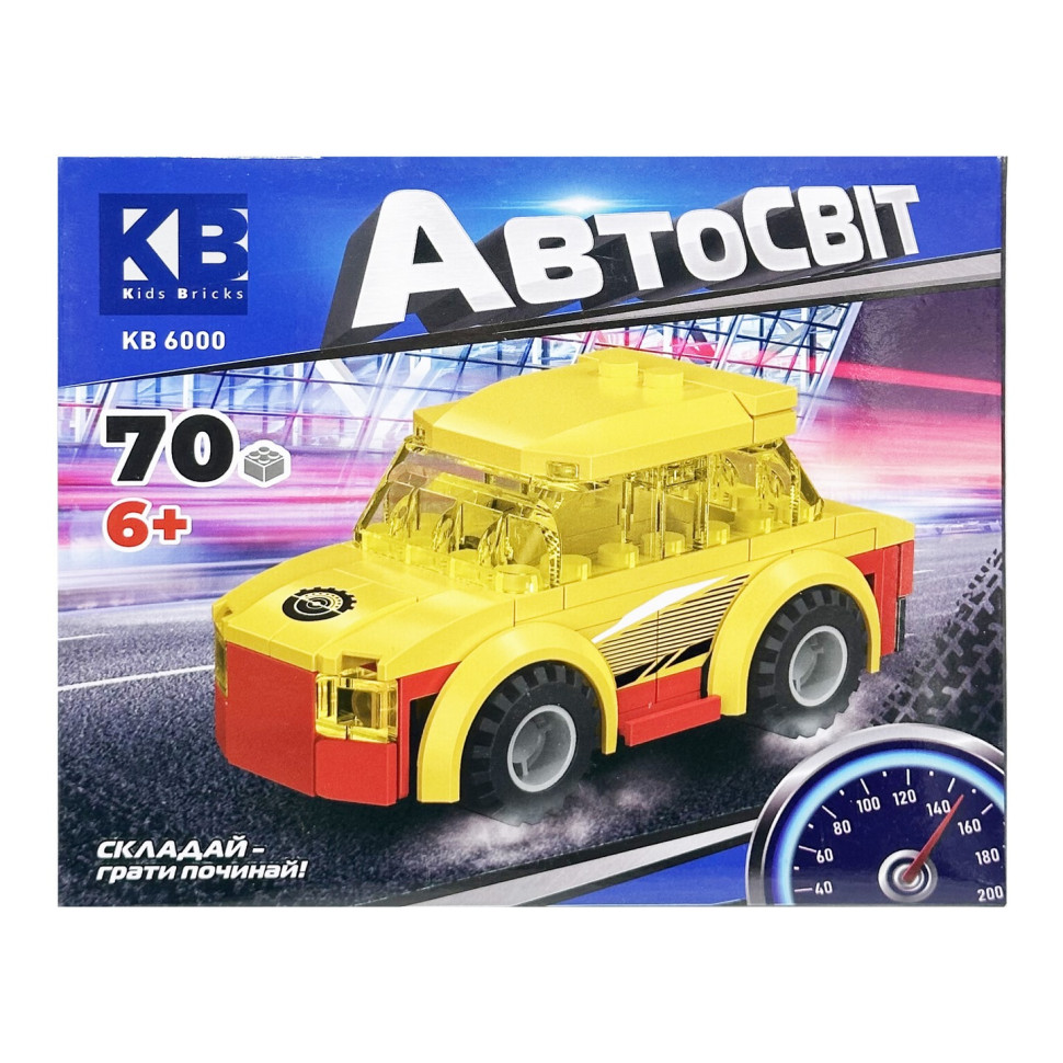 Детский конструктор-машинка Limo Toy KB 6000(Yellow) от 6 лет, 70 деталей