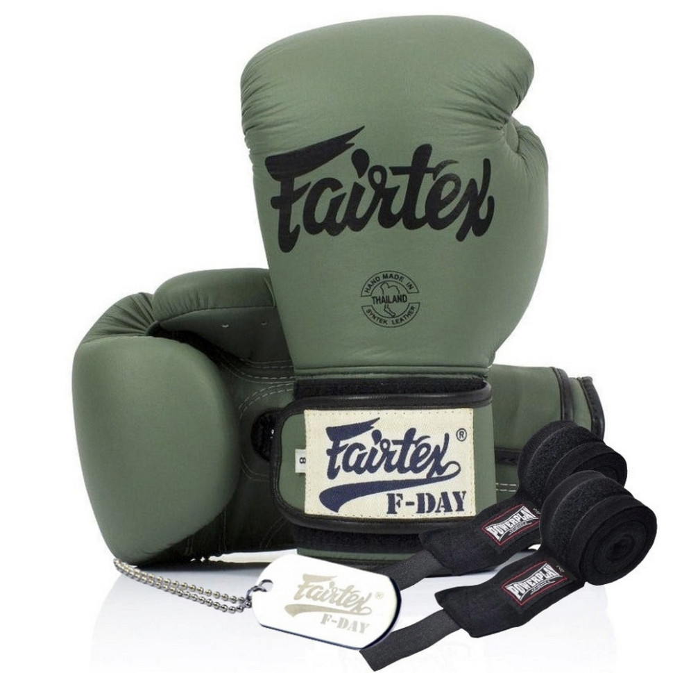 Боксерські рукавиці BGV11 Fairtex BGV11_16oz_Green 16 унцій (бинти в комплекті)