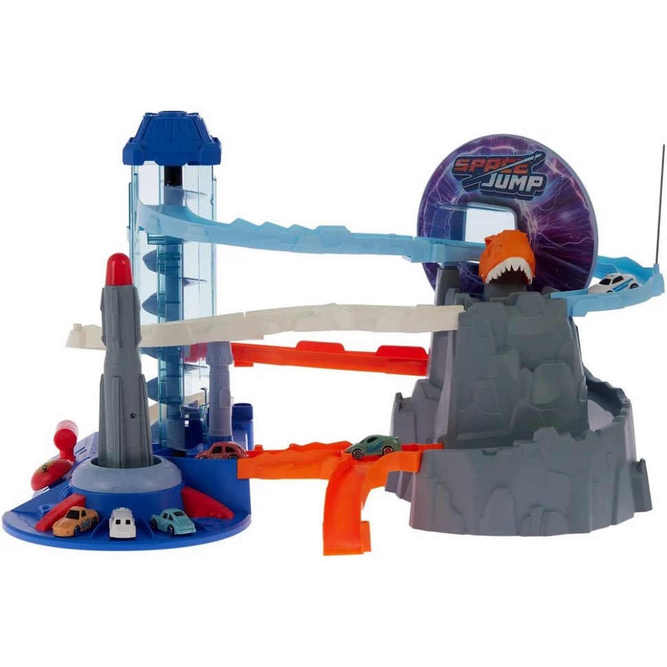 Ігровий набір Автотрек-ракета Dino ZIPP Toys 5508A, електричний 6 машинок