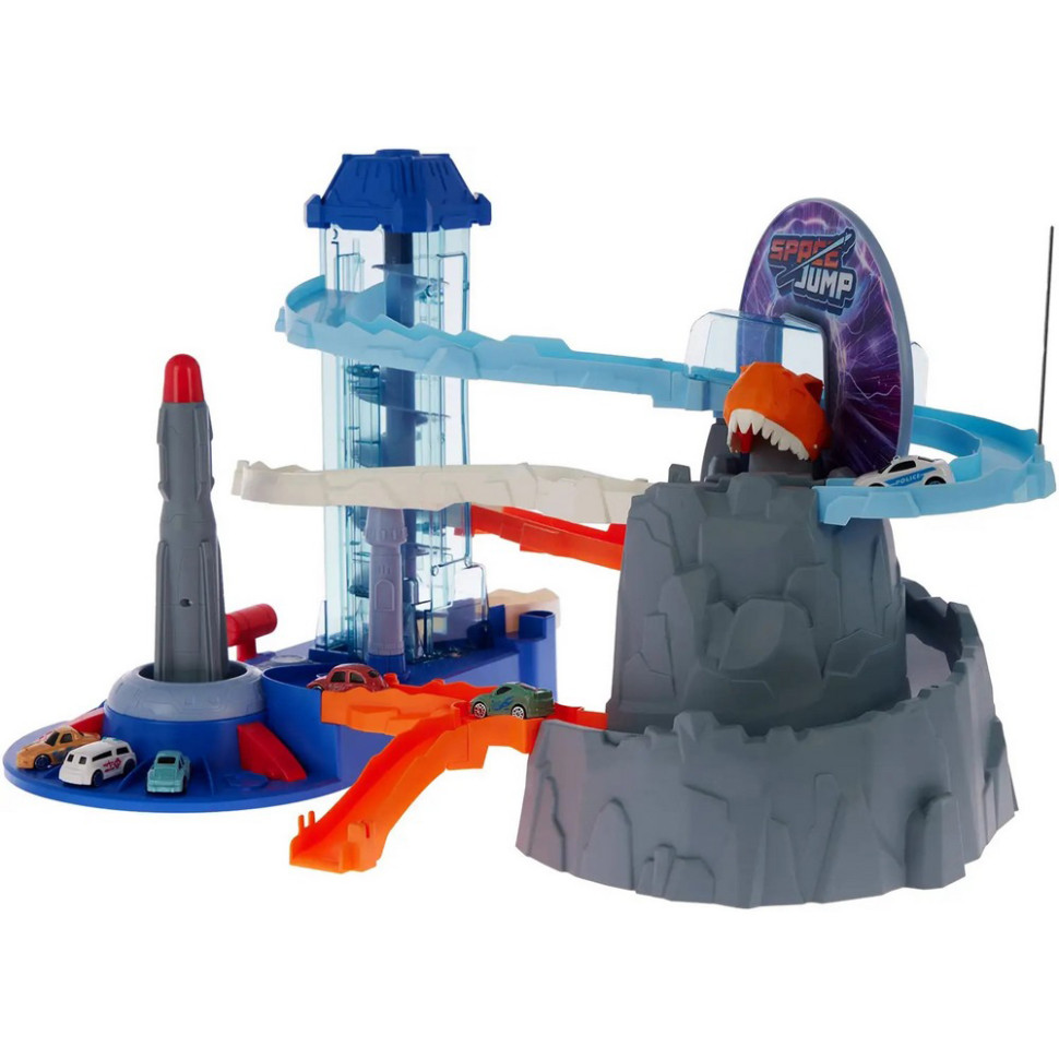 Ігровий набір Автотрек-ракета Dino ZIPP Toys 5508A, електричний 6 машинок