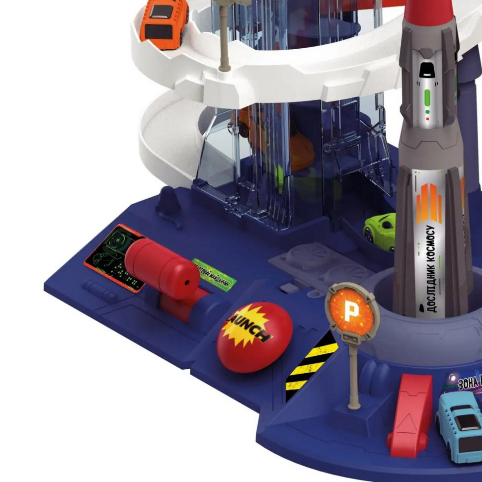 Ігровий набір Автотрек-ракета Dino ZIPP Toys 5508A, електричний 6 машинок