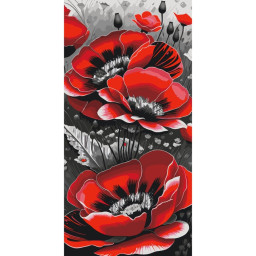 Картина по номерам "Красные маки" Art Craft 13092-AC с металлизированными красками 40х80 см