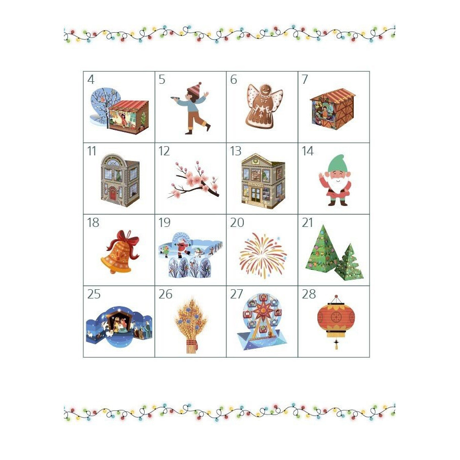 Адвент із саморобками та завданнями 6–8 років Ранок АДВ010, 15 виробів та 15 завдань