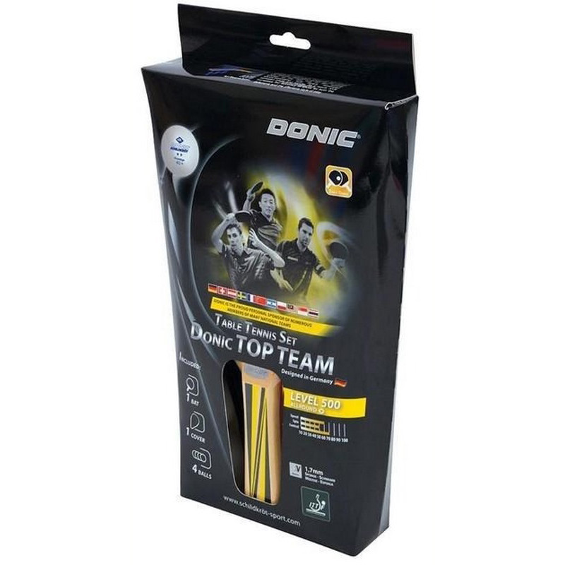 Ракетка для настільного тенісу Top Team 500 Gift set Donic-Schildkrot 788451 ракетка, чохол, 4 м'яча