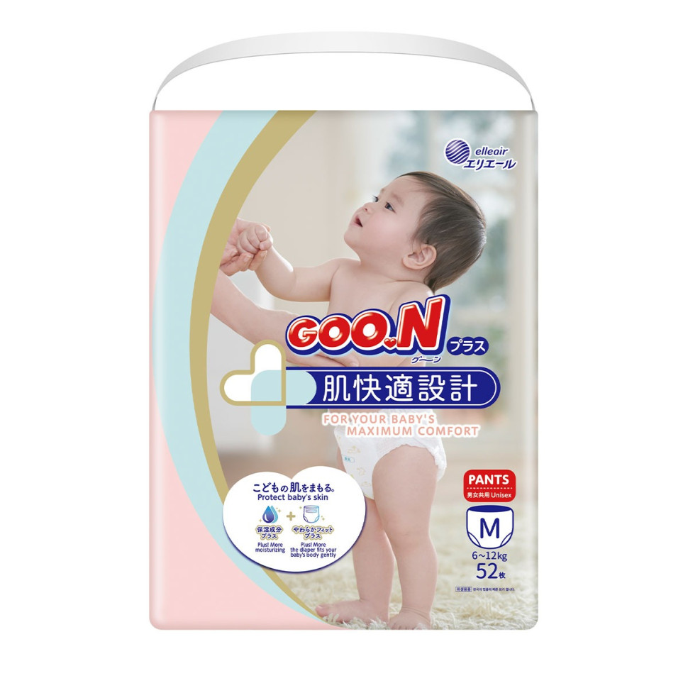 Трусики-підгузки для дітей 6-12 кг GOO.N Plus 21001085 розмір M 52 шт
