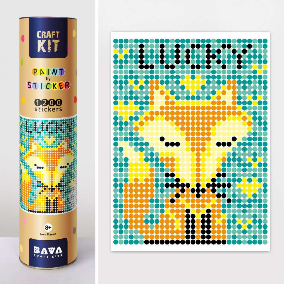 Картина за номерами стікерами в тубусі