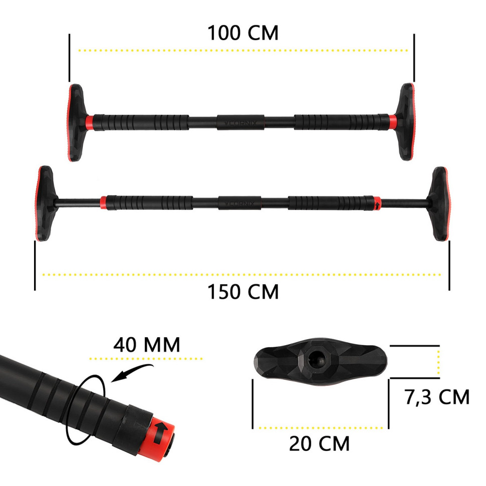 Турник раздвижной Pro Cornix XR-0285 Black/Red, размер 100 х 150 см
