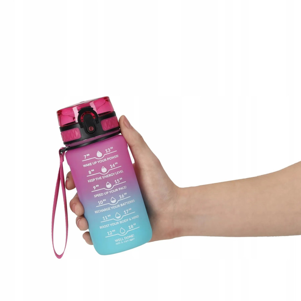 Спортивна пляшка для воды 4FIZJO 4FJ0628 Pink/Sky Blue 500 мл