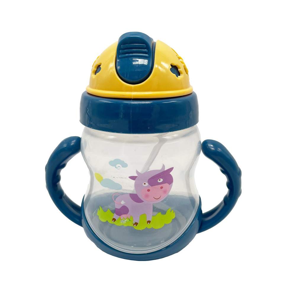 Бутылочка пластиковая с ручками Mega Zayka MGZ-0322(Blue) 250 мл