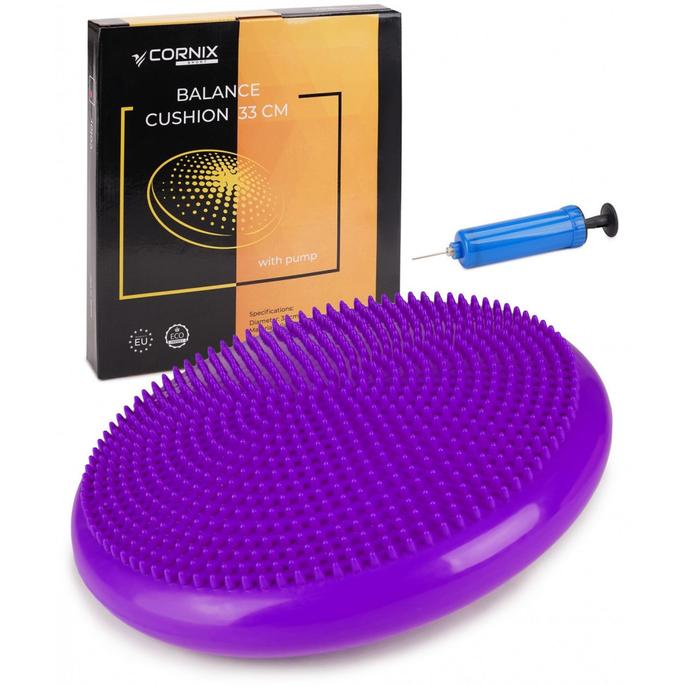 Балансировочная подушка-диск Cornix XR-0056, 33 см (сенсомоторная) массажная, Violet