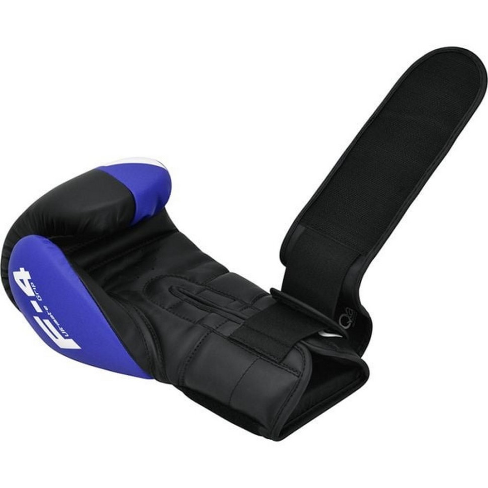 Боксерские перчатки F4 Boxing Sparring Gloves Hook & Loop RDX Inc Limited BGR-F4U-14OZ, BLUE/BLACK 14 унций