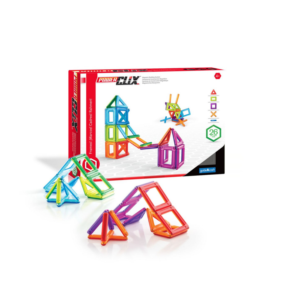 Магнітний конструктор PowerClix Frames Guidecraft G9199, 26 деталей