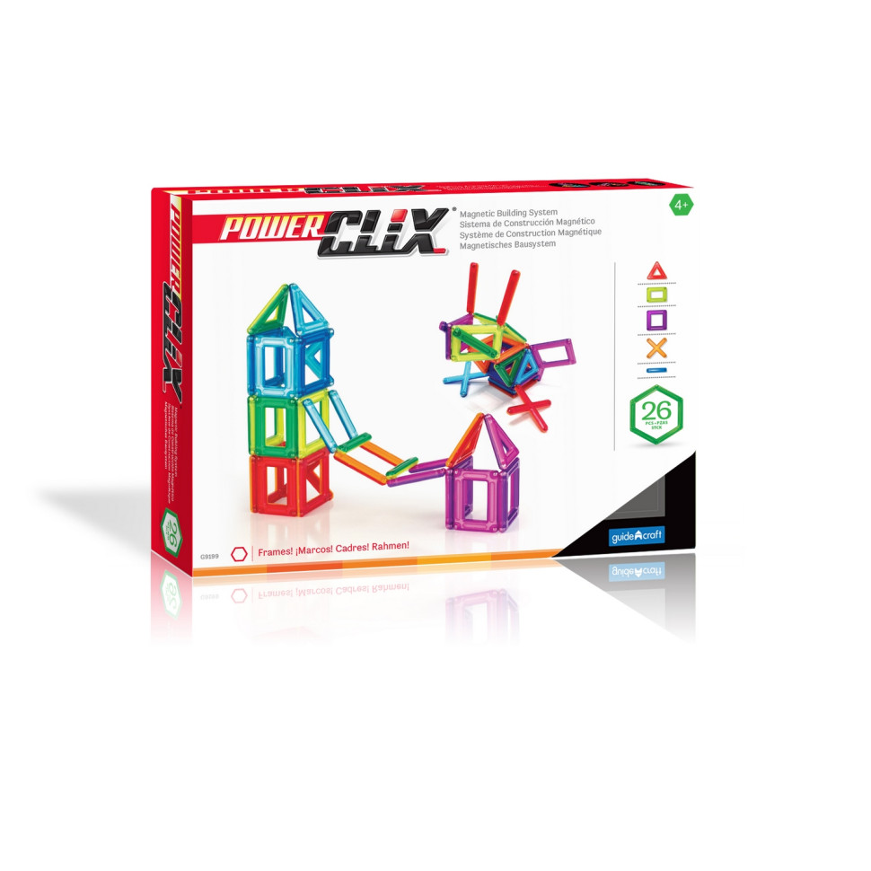 Магнітний конструктор PowerClix Frames Guidecraft G9199, 26 деталей