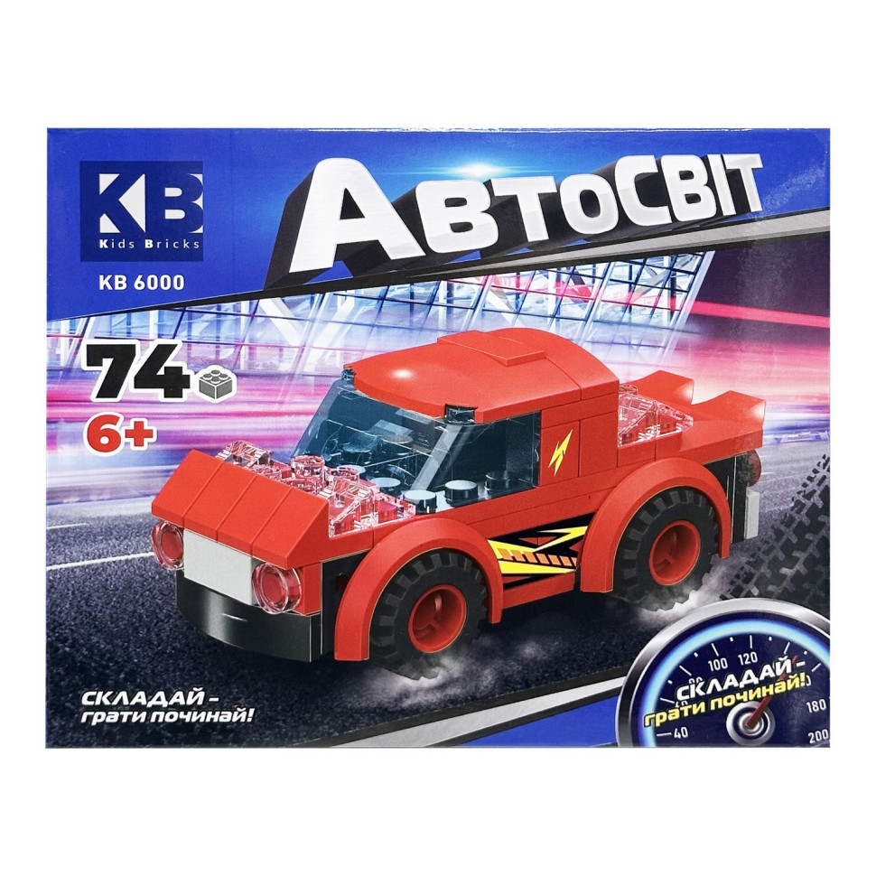 Детский конструктор-машинка Limo Toy KB 6000(Red) от 6 лет, 74 детали