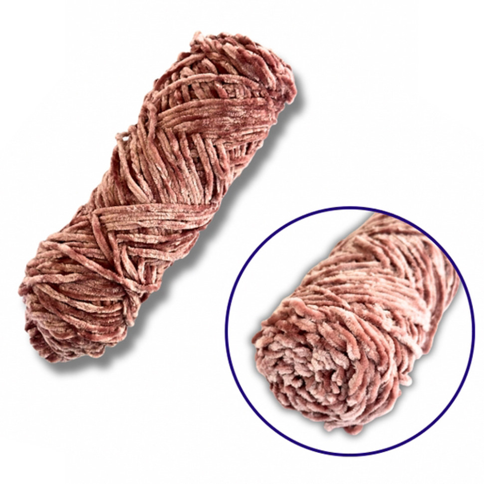 Пряжа плюшева синель Brushme PP105, 100 грам, 100% поліестер, темний рожевий