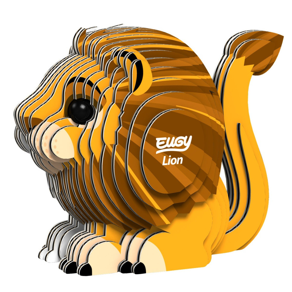 Сборная картонная 3D модель Зоопарк: Лев EUGY XEG-070, 6х7х5 см