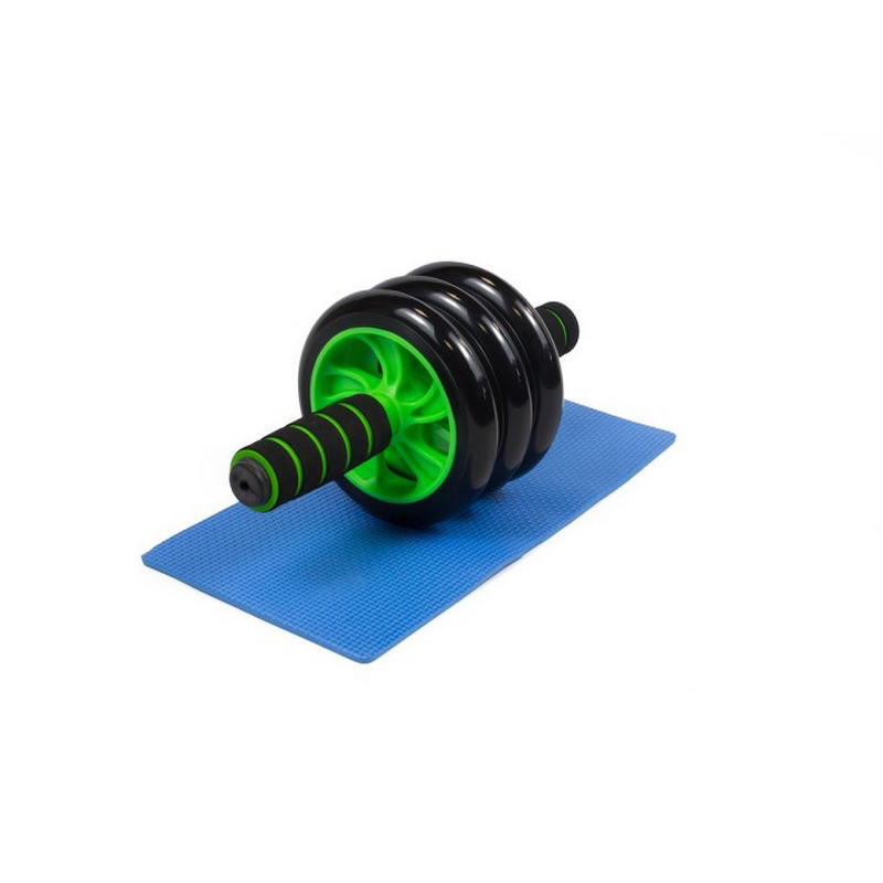 Ролик для пресса с ковриком EasyFit EF-1353-G Зеленый (3 колеса)
