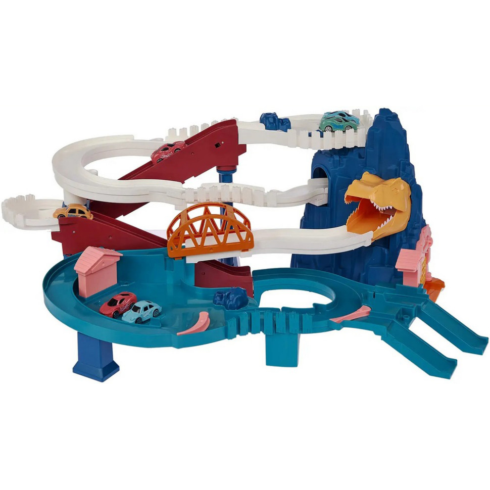 Ігровий набір Автотрек-серпантин Dino ZIPP Toys 5501A, електричний 6 машинок