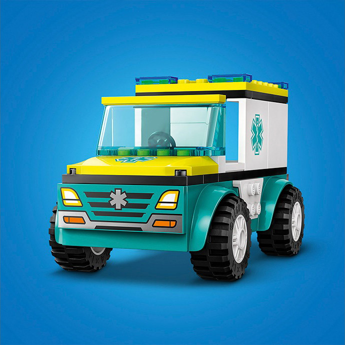 Конструктор Lego City Карета скорой помощи и сноубордист 60403, 79 деталей