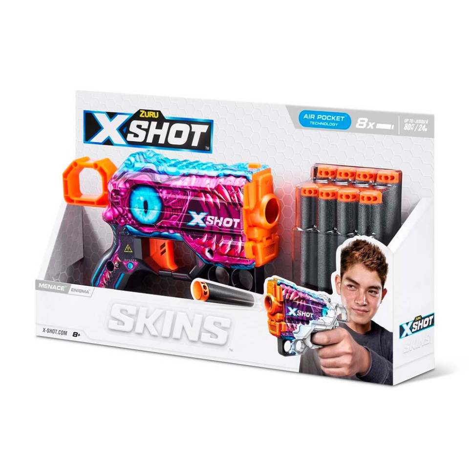 Швидкострільний бластер Skins Menace Enigma X-Shot Zuru 36515L 8 патронів