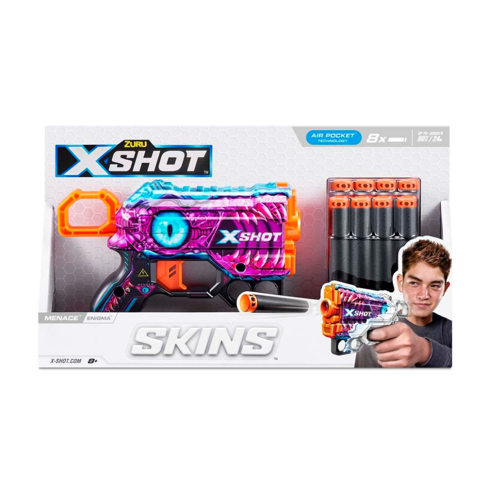 Швидкострільний бластер Skins Menace Enigma X-Shot Zuru 36515L 8 патронів